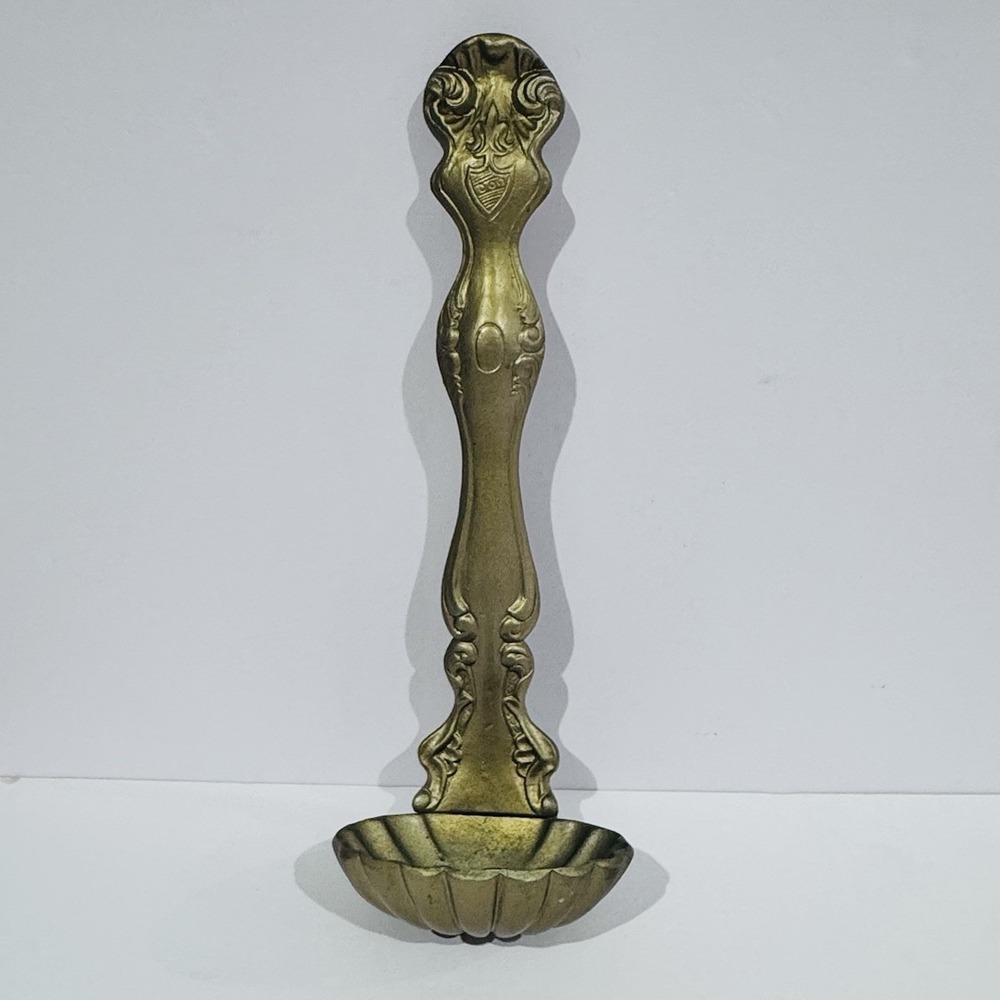 Vintage Homco Ornate Gold Color Giant Ladle Scalloped Cast Metal Hanging Decor